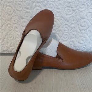Brown Leather Slip-On Loafers
